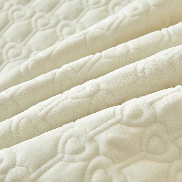 91家纺网 家纺一手货源 找家纺 怡源梦 2025新款A类牛奶绒夹棉床裙单件-甜心公主系列 米白色