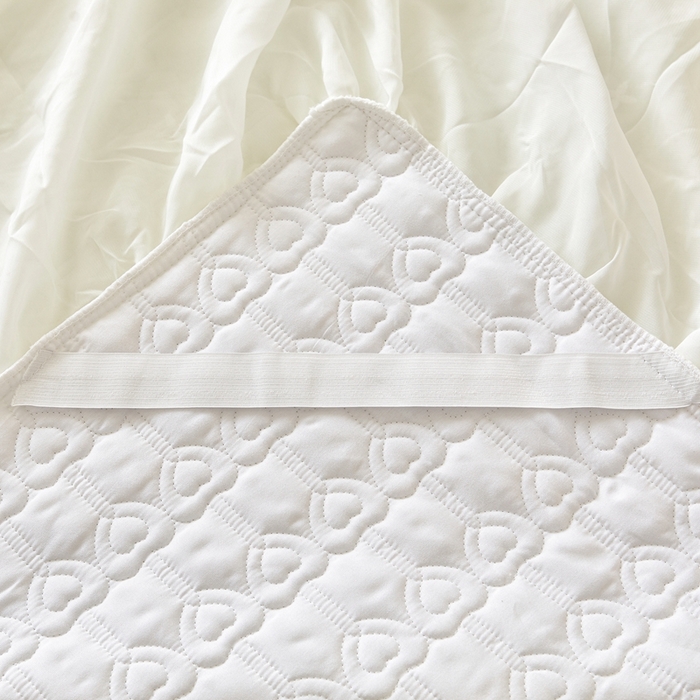 91家纺网 家纺一手货源 找家纺 怡源梦 2025新款A类牛奶绒夹棉床裙单件-甜心公主系列 米白色