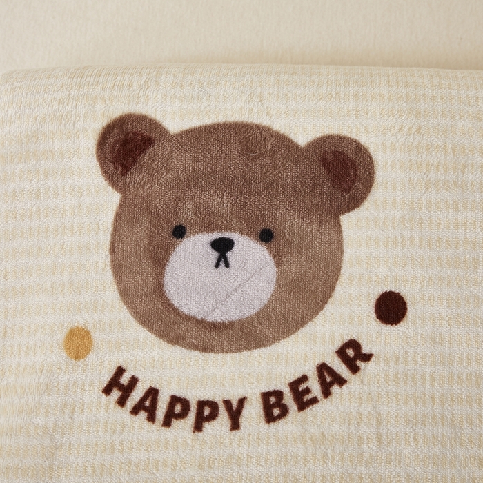 91家纺网 家纺一手货源 找家纺 翎盈家纺 2025新款加厚高克重牛奶绒乳胶枕头套 开心小熊