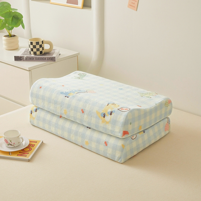 91家纺网 家纺一手货源 找家纺 翎盈家纺 2025新款加厚高克重牛奶绒乳胶枕头套 恐龙乐园