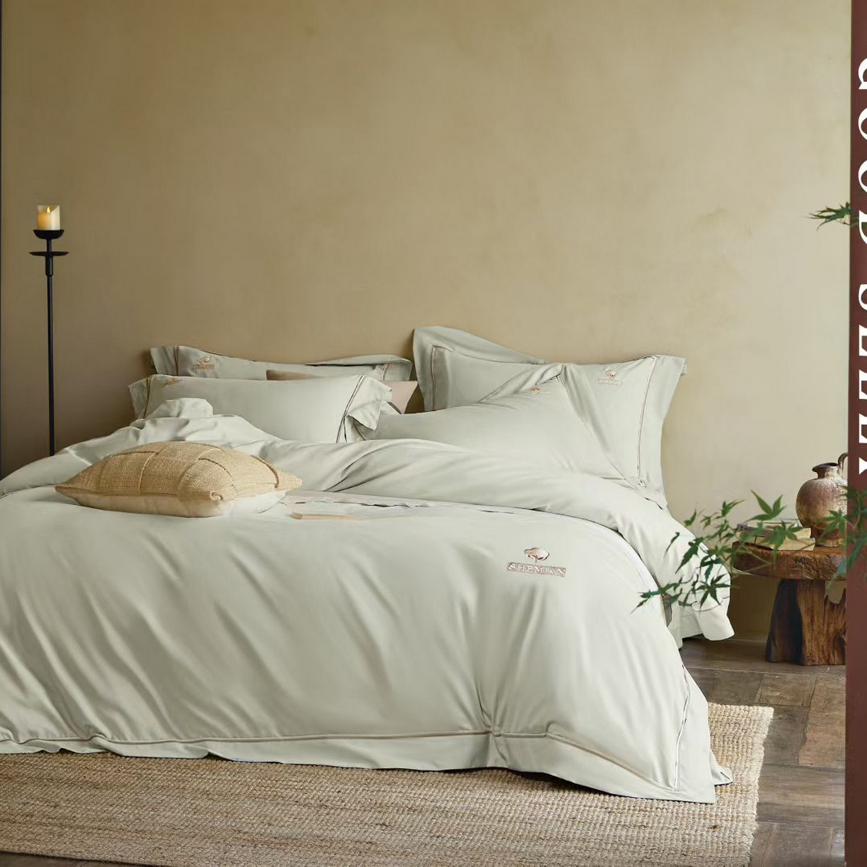 91家纺网 家纺一手货源 找家纺 玖玖爱家纺 2025新款亲肤婴肤棉四件套-好眠生活 好眠生活-浅水蓝