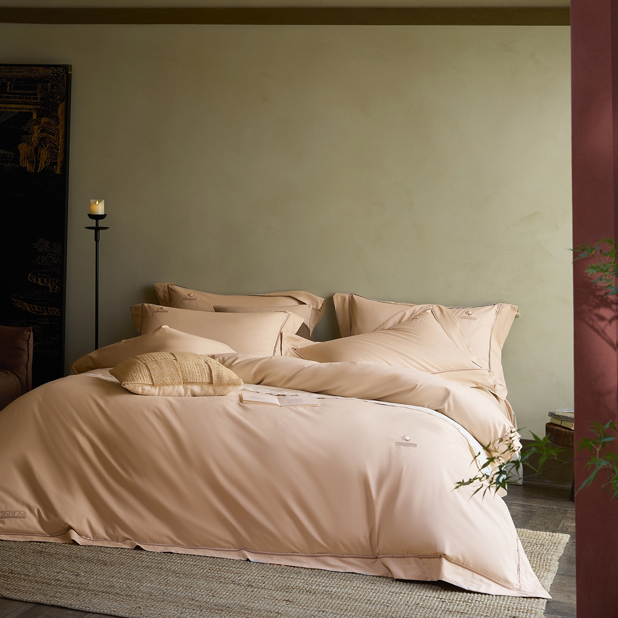 玖玖爱家纺 2025新款亲肤婴肤棉四件套-好眠生活 好眠生活-靓影粉