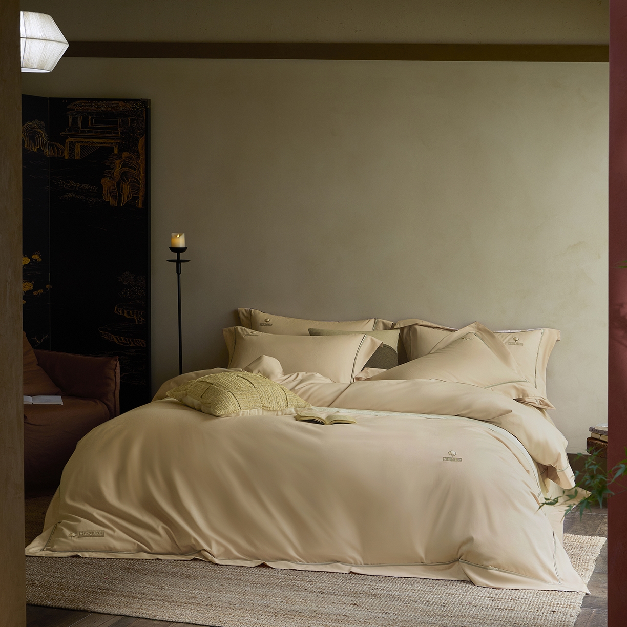 玖玖爱家纺 2025新款亲肤婴肤棉四件套-好眠生活 好眠生活-沙砾色