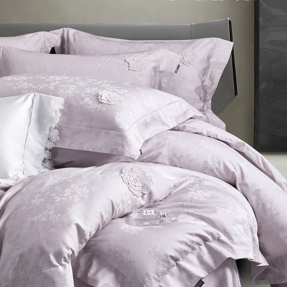 91家纺网 家纺一手货源 找家纺 （总）玖玖爱家纺 2025新款长绒棉全棉纯棉磨毛提花四件套-夏沫