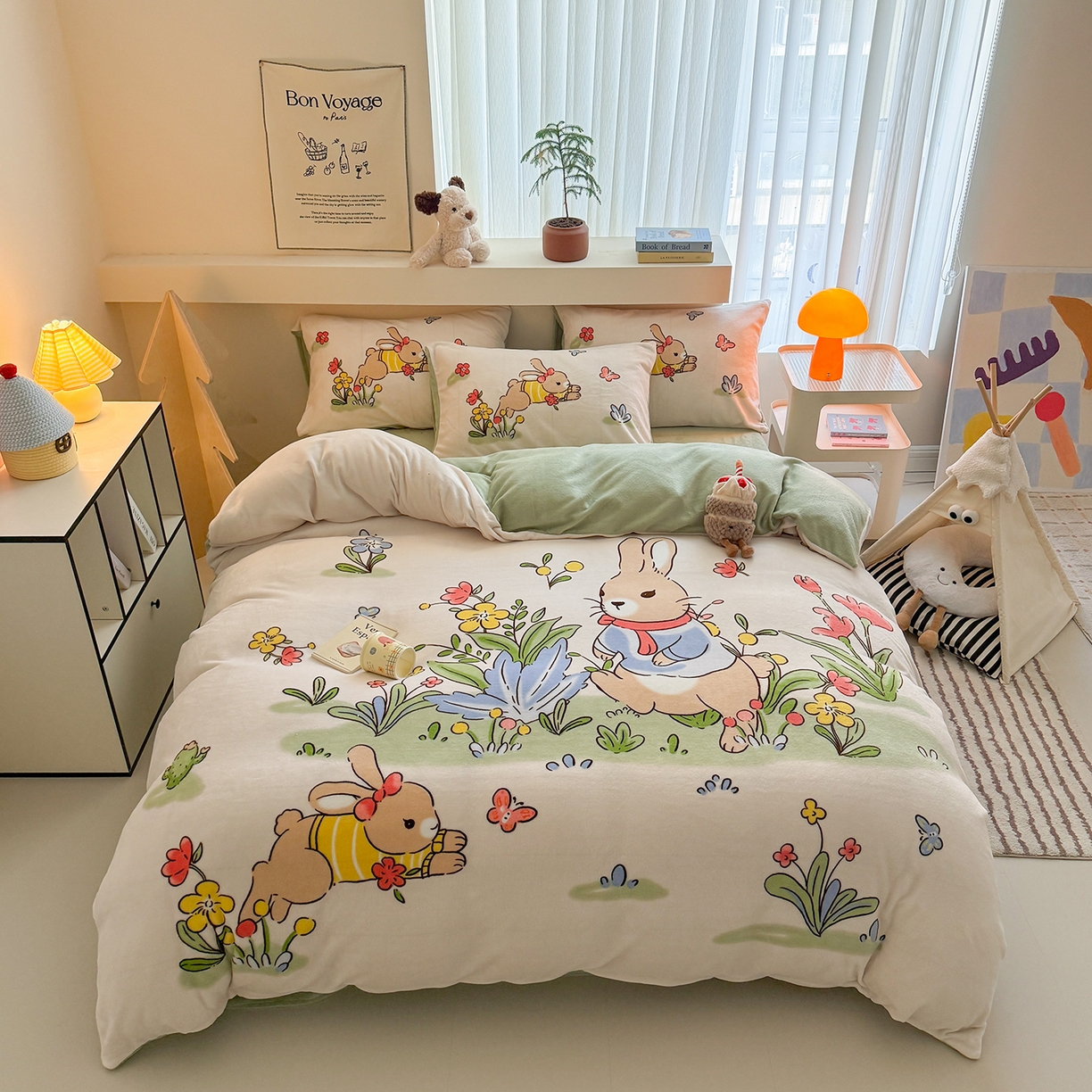 91家纺网 家纺一手货源 找家纺 （总）悦织湾家纺 2025新款大版卡通印花牛奶绒四件套儿童床绒套件学生宿舍单双人床上用品三四件套