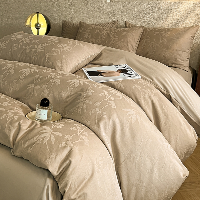 91家纺网 家纺一手货源 找家纺 （总）莱茵家居 2025新款全棉提花贡缎磨毛四件套