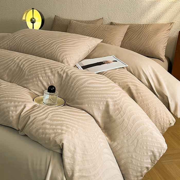 91家纺网 家纺一手货源 找家纺 （总）莱茵家居 2025新款全棉提花贡缎磨毛四件套