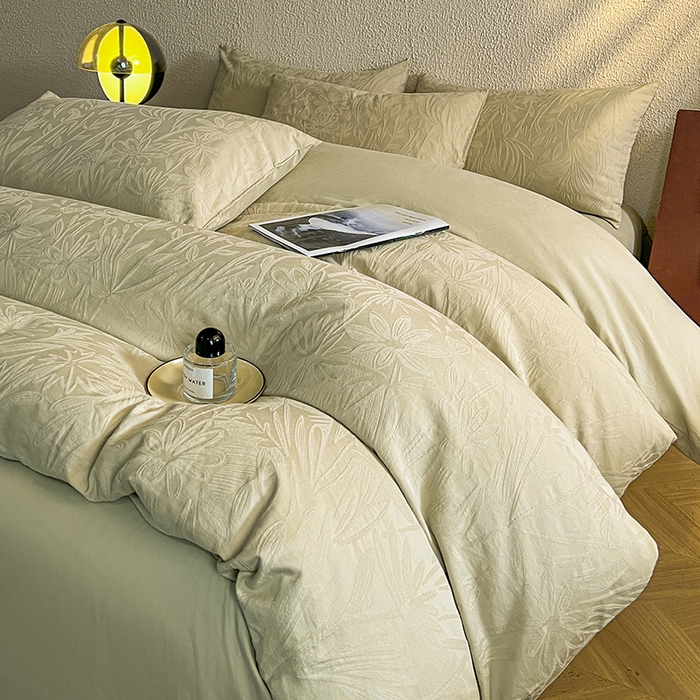 91家纺网 家纺一手货源 找家纺 （总）莱茵家居 2025新款全棉提花贡缎磨毛四件套