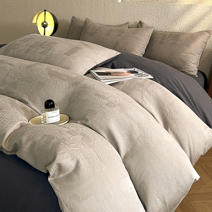 91家纺网 家纺一手货源 找家纺 （总）莱茵家居 2025新款全棉提花贡缎磨毛四件套