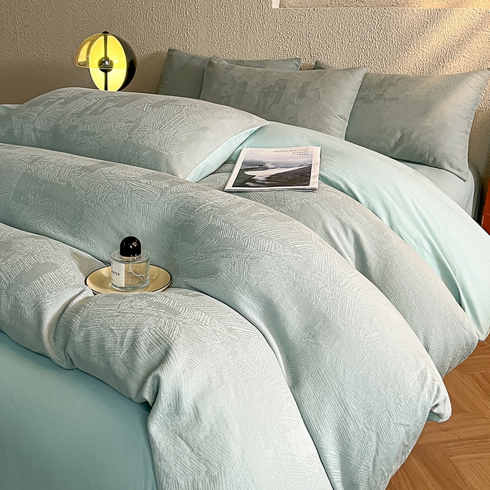 91家纺网 家纺一手货源 找家纺 （总）莱茵家居 2025新款全棉提花贡缎磨毛四件套