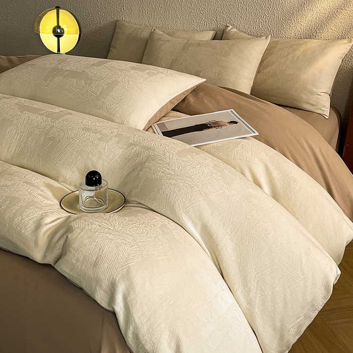 91家纺网 家纺一手货源 找家纺 （总）莱茵家居 2025新款全棉提花贡缎磨毛四件套