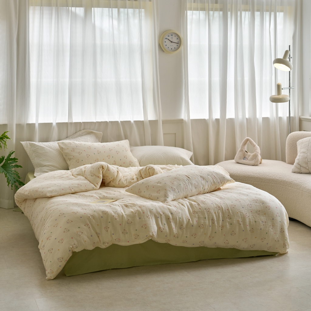 91家纺网 家纺一手货源 找家纺 （总）洋铭区（原狠狠爱） 2025新款皱皱纱A类全棉纯棉人字纹四件套系列