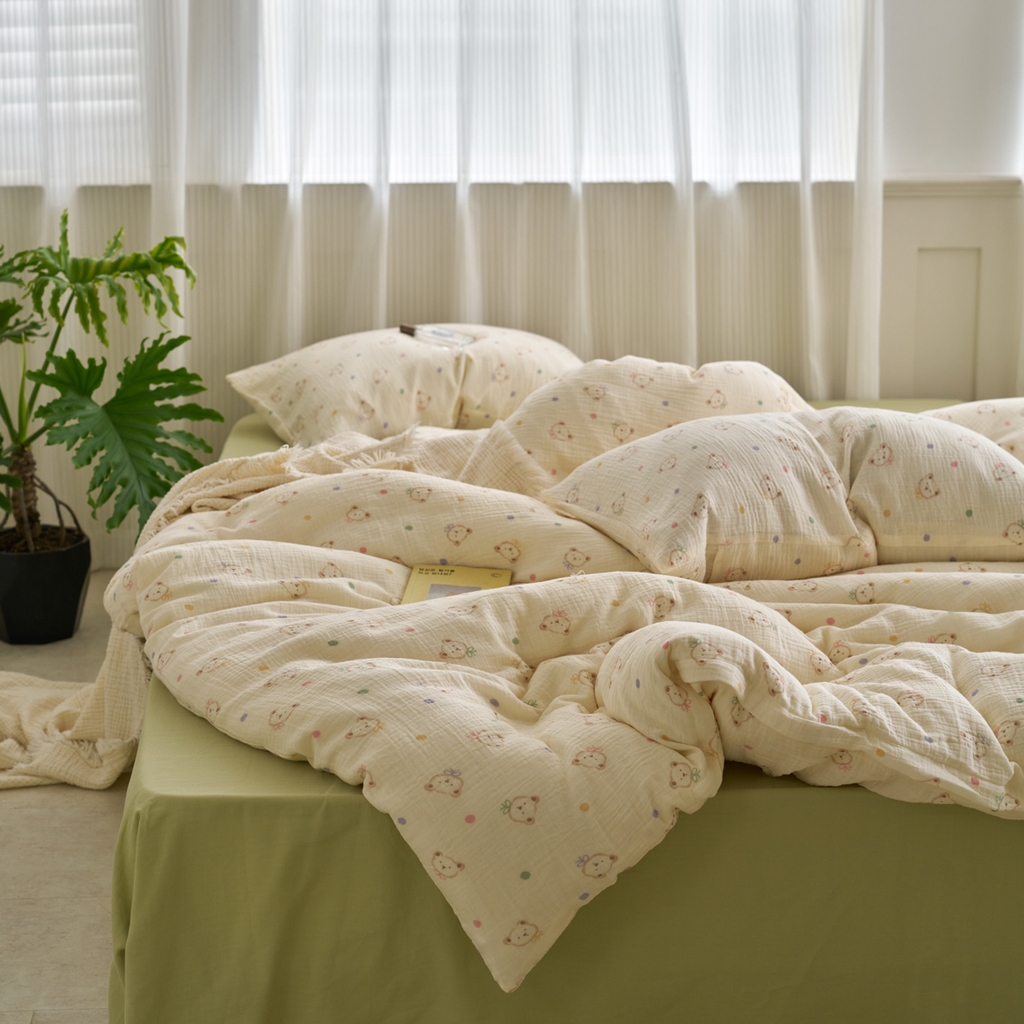 91家纺网 家纺一手货源 找家纺 （总）洋铭区（原狠狠爱） 2025新款皱皱纱A类全棉纯棉人字纹四件套系列