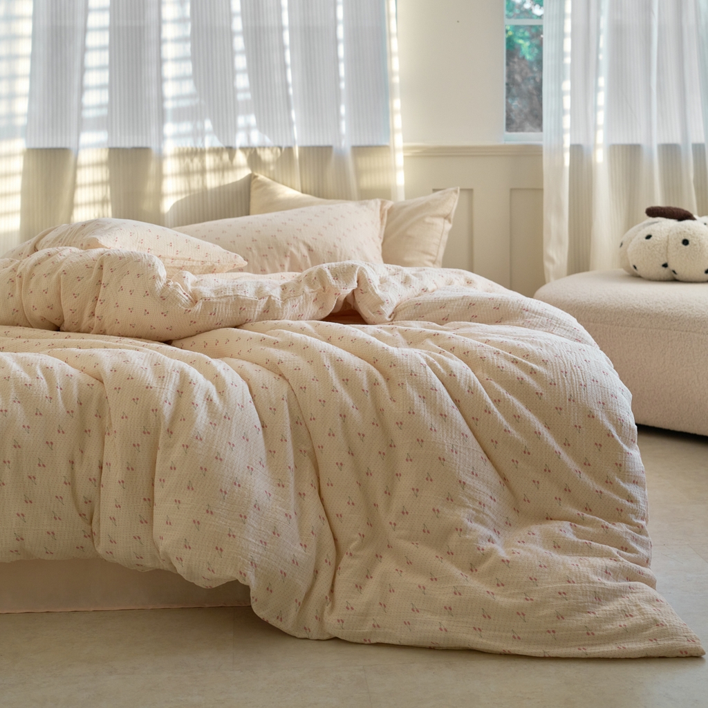 91家纺网 家纺一手货源 找家纺 （总）洋铭区（原狠狠爱） 2025新款皱皱纱A类全棉纯棉人字纹四件套系列