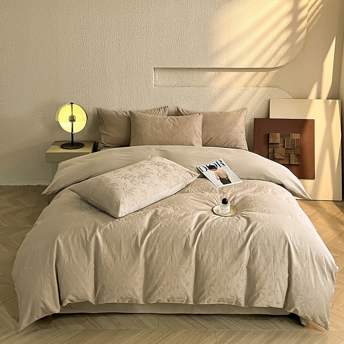 91家纺网 家纺一手货源 找家纺 （总）莱茵家居 2025新款全棉提花贡缎磨毛四件套