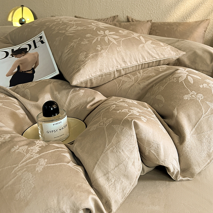 91家纺网 家纺一手货源 找家纺 （总）莱茵家居 2025新款全棉提花贡缎磨毛四件套