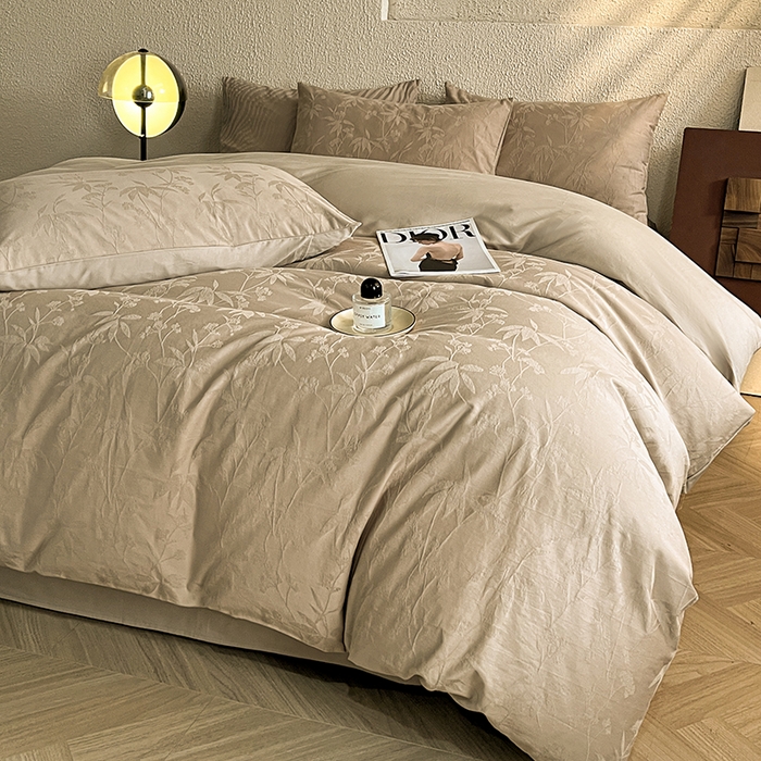 91家纺网 家纺一手货源 找家纺 （总）莱茵家居 2025新款全棉提花贡缎磨毛四件套