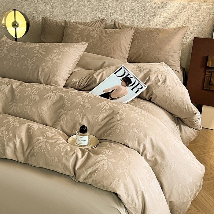 91家纺网 家纺一手货源 找家纺 （总）莱茵家居 2025新款全棉提花贡缎磨毛四件套