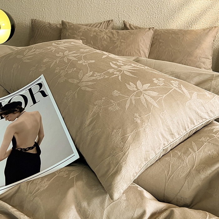 91家纺网 家纺一手货源 找家纺 （总）莱茵家居 2025新款全棉提花贡缎磨毛四件套