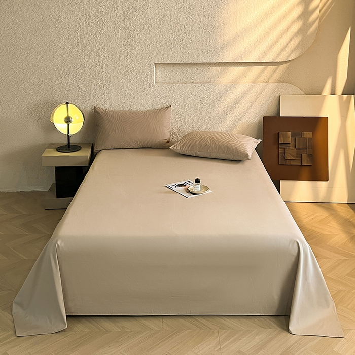 91家纺网 家纺一手货源 找家纺 莱茵家居 2025新款全棉提花贡缎磨毛四件套 杰斯-咖