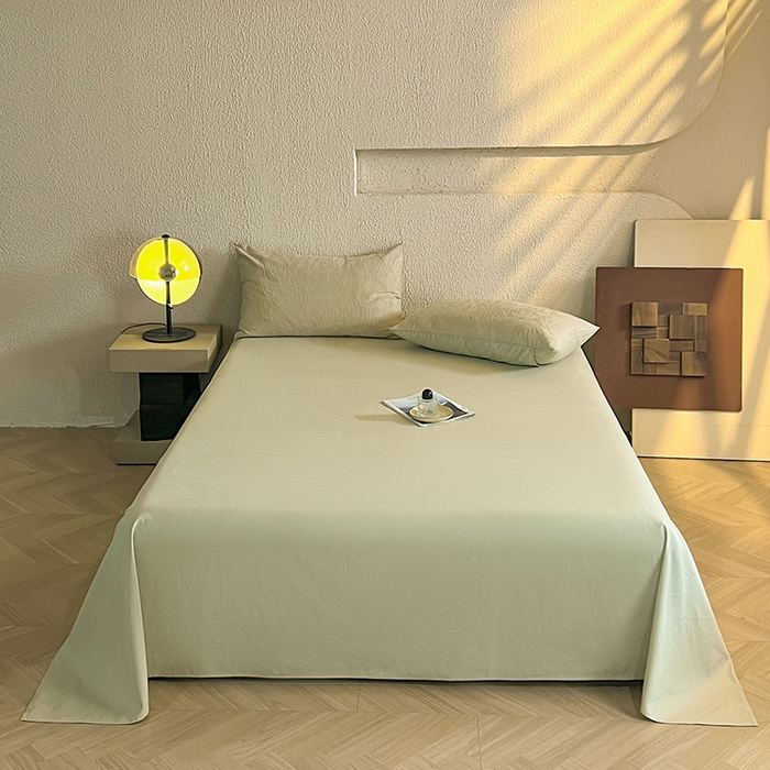 91家纺网 家纺一手货源 找家纺 莱茵家居 2025新款全棉提花贡缎磨毛四件套 秘境-绿