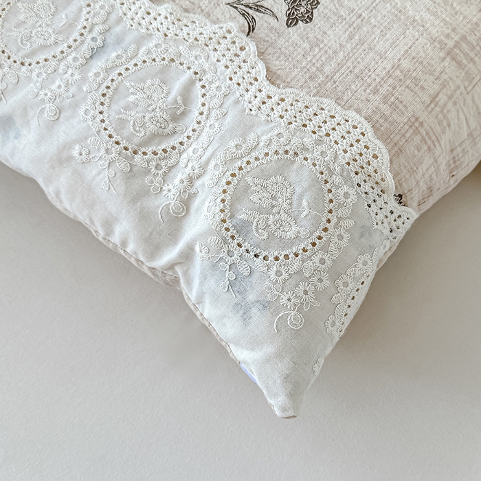 91家纺网 家纺一手货源 找家纺 芯恋 25年新款亚麻风全棉花边云感冬被四季被加厚冬被 蒹葭