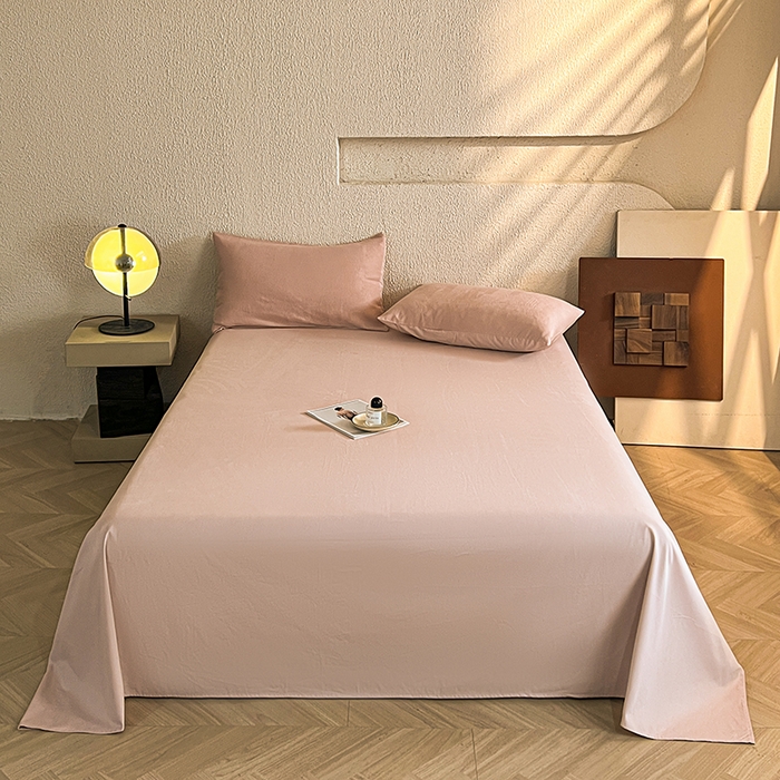 91家纺网 家纺一手货源 找家纺 莱茵家居 2025新款全棉提花贡缎磨毛四件套 银河-粉