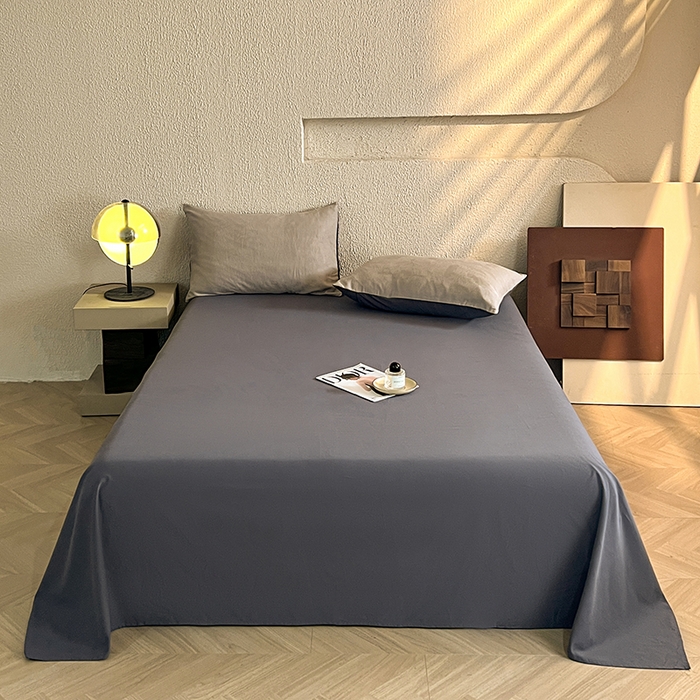 91家纺网 家纺一手货源 找家纺 莱茵家居 2025新款全棉提花贡缎磨毛四件套 银河-灰