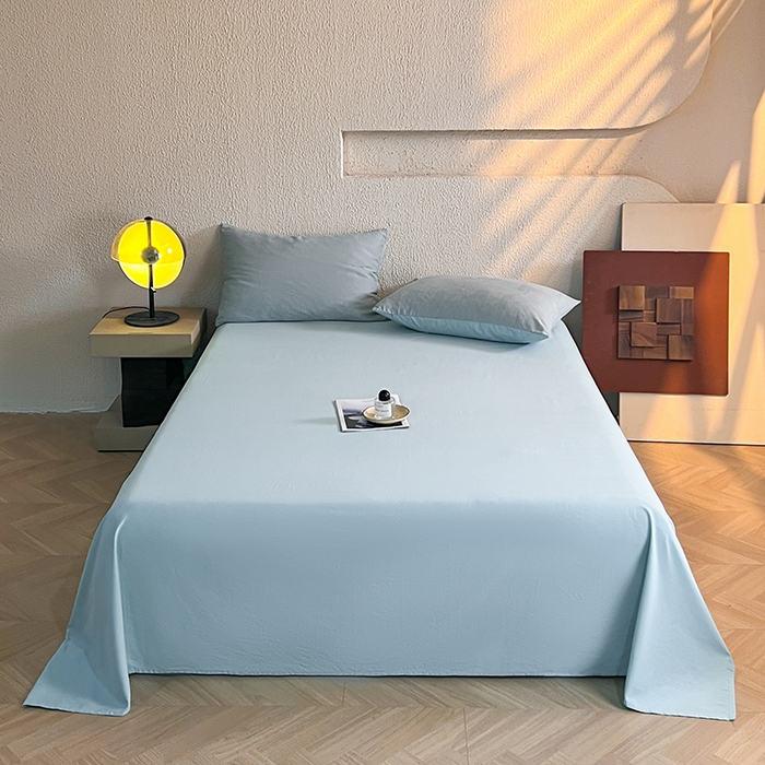 91家纺网 家纺一手货源 找家纺 莱茵家居 2025新款全棉提花贡缎磨毛四件套 银河-蓝