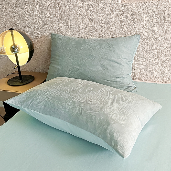 91家纺网 家纺一手货源 找家纺 莱茵家居 2025新款全棉提花贡缎磨毛四件套 银河-绿