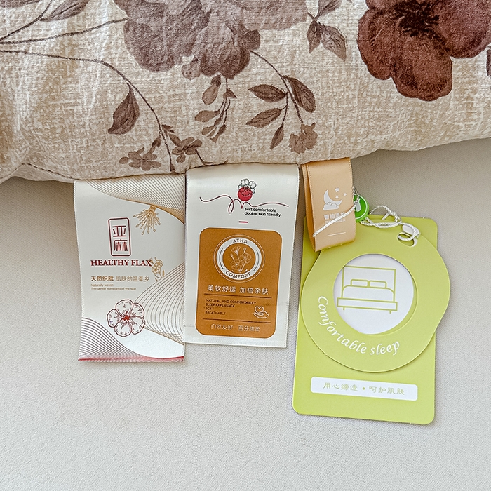 91家纺网 家纺一手货源 找家纺 芯恋 25年新款亚麻风全棉花边云感冬被四季被加厚冬被 晚秋