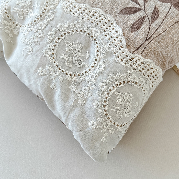 91家纺网 家纺一手货源 找家纺 芯恋 25年新款亚麻风全棉花边云感冬被四季被加厚冬被 晚秋