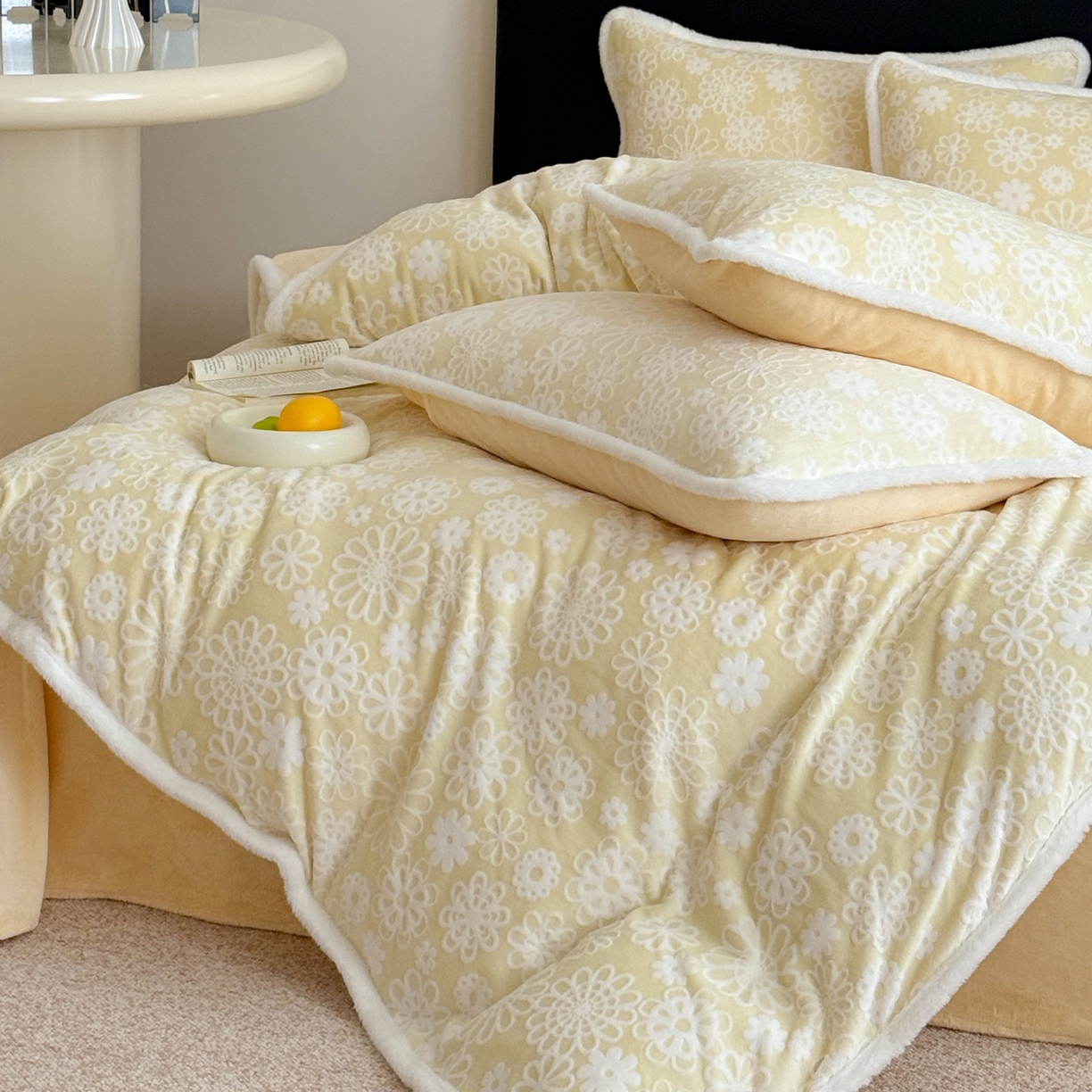 91家纺网 家纺一手货源 找家纺 （总）沐棉家居 2025新款高克重立体雕花牛奶绒保暖四件套