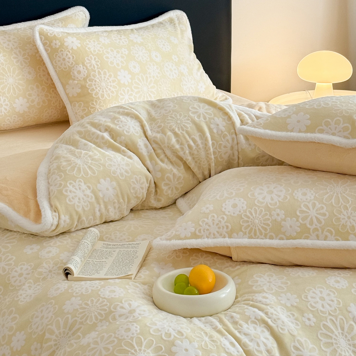 91家纺网 家纺一手货源 找家纺 （总）沐棉家居 2025新款高克重立体雕花牛奶绒保暖四件套