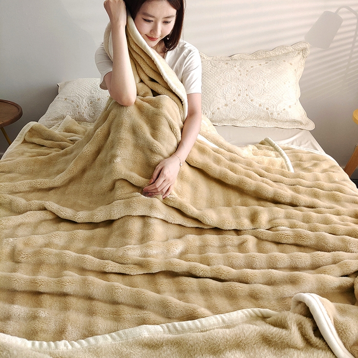 91家纺网 家纺一手货源 找家纺 （总）伊凡毯业 2025新款260克云貂绒毛毯盖毯子直播爆款跑量毛毯