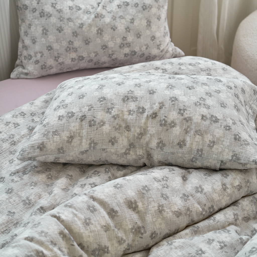 91家纺网 家纺一手货源 找家纺 洋铭区（原狠狠爱） 2025新款皱皱纱A类全棉纯棉人字纹四件套系列 水墨意境