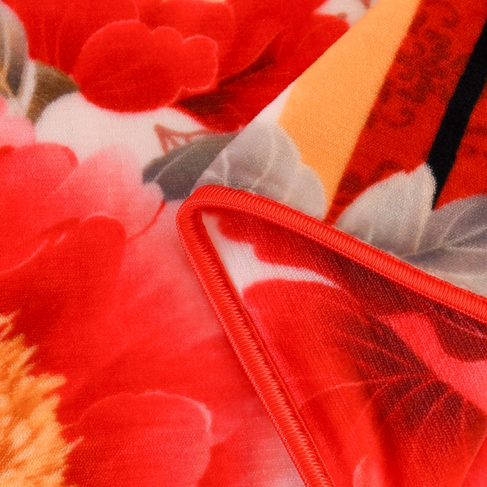 91家纺网 家纺一手货源 找家纺 雨洋2025新款加厚保暖8.5斤牛奶绒金貂婴儿绒四件套 吉祥如意