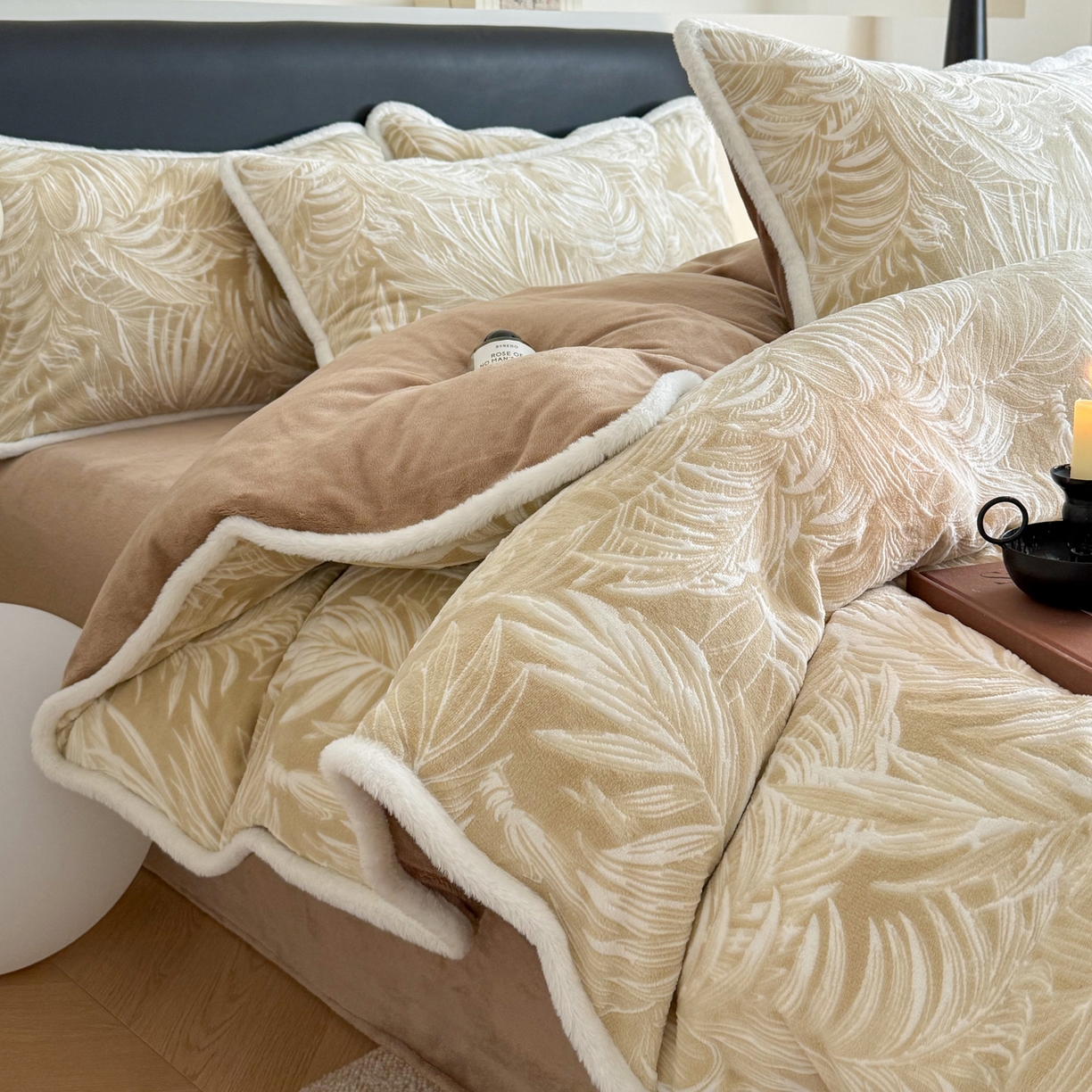 91家纺网 家纺一手货源 找家纺 （总）沐棉家居 2025新款高克重立体雕花牛奶绒保暖四件套