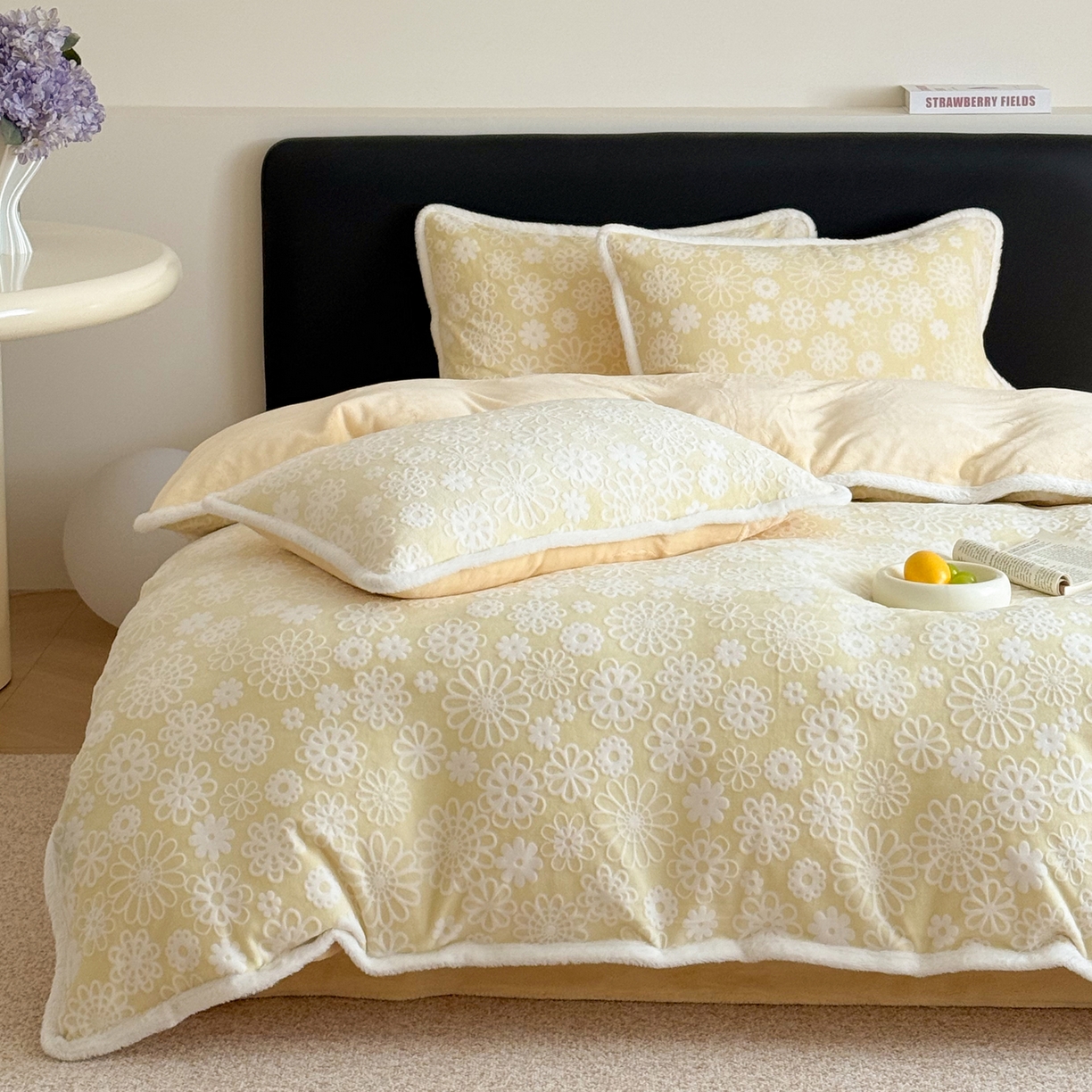 91家纺网 家纺一手货源 找家纺 沐棉家居 2025新款高克重立体雕花牛奶绒保暖四件套 曼苏雅