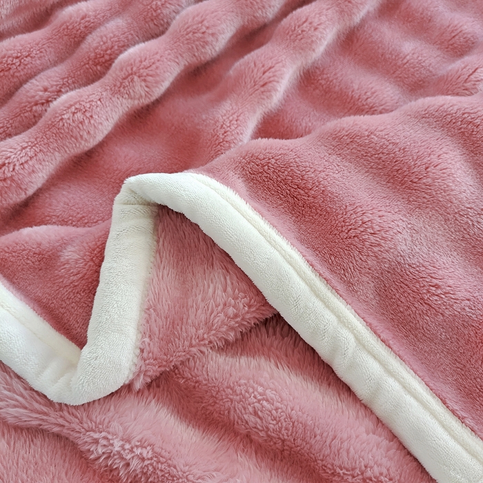 91家纺网 家纺一手货源 找家纺 伊凡毯业 2025新款260克云貂绒毛毯盖毯子直播爆款跑量毛毯 泡泡毯-粉色