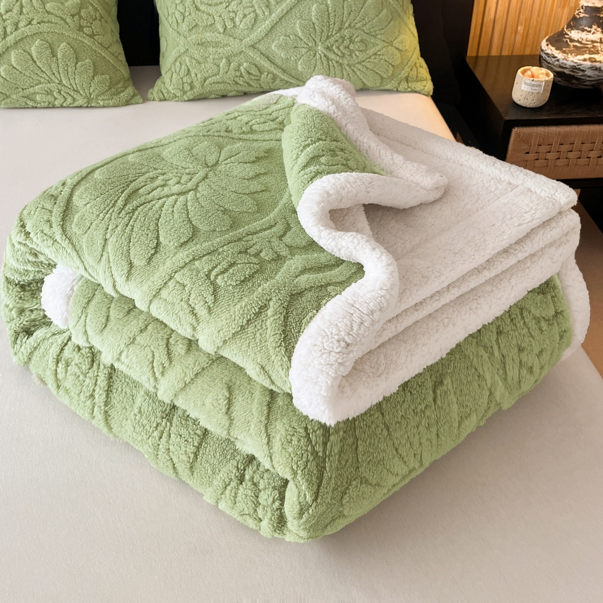 （总）欧邦 2025新款提塔芙绒绒羊羔绒毛毯-繁花