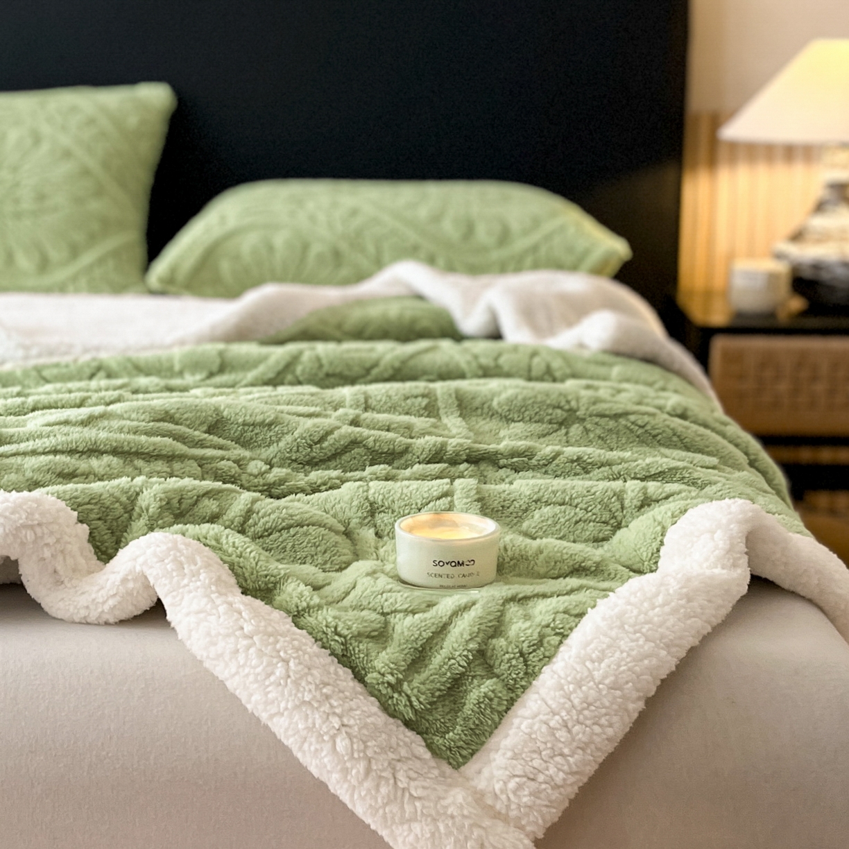 91家纺网 家纺一手货源 找家纺 （总）欧邦 2025新款提塔芙绒绒羊羔绒毛毯-繁花