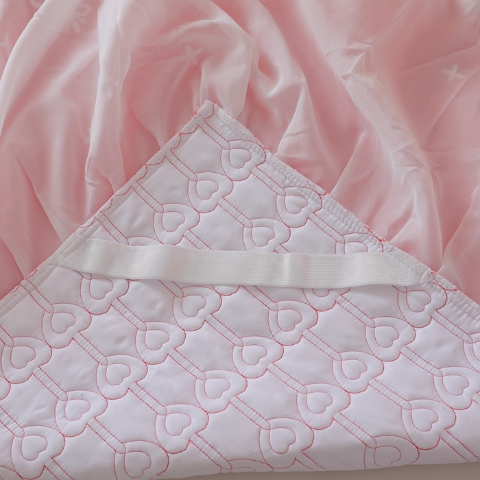 91家纺网 家纺一手货源 找家纺 怡源梦 2025新款A类牛奶绒夹棉床笠三件套-甜心公主系列 粉玉色