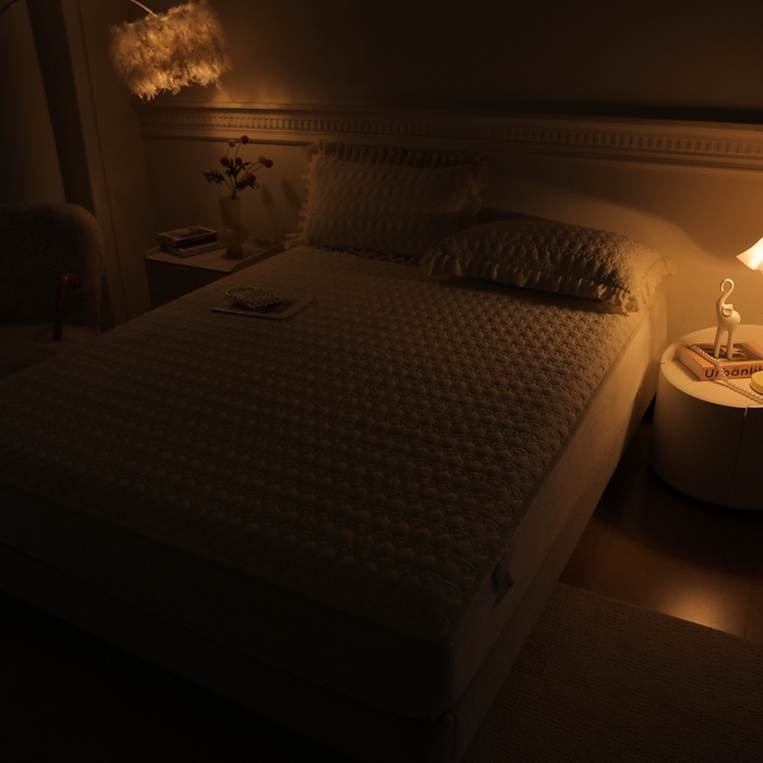 91家纺网 家纺一手货源 找家纺 怡源梦 2025新款A类牛奶绒夹棉床笠三件套-甜心公主系列 米白色