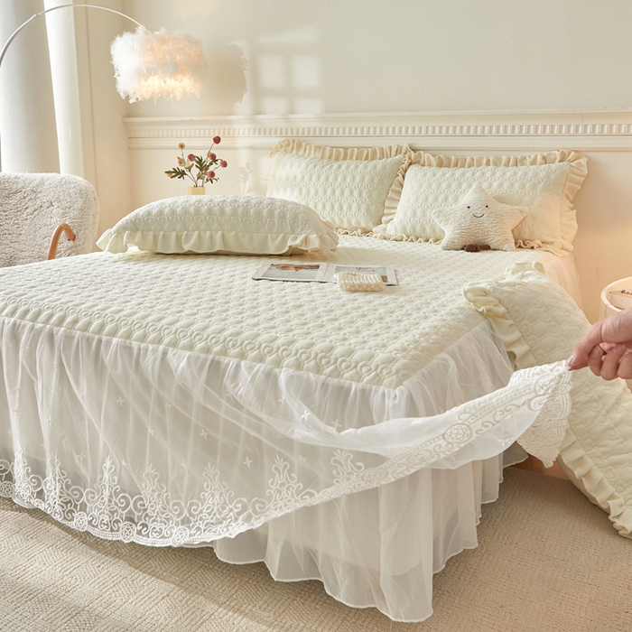 91家纺网 家纺一手货源 找家纺 （总）怡源梦 2025新款牛奶绒床裙四件套-甜心公主系列