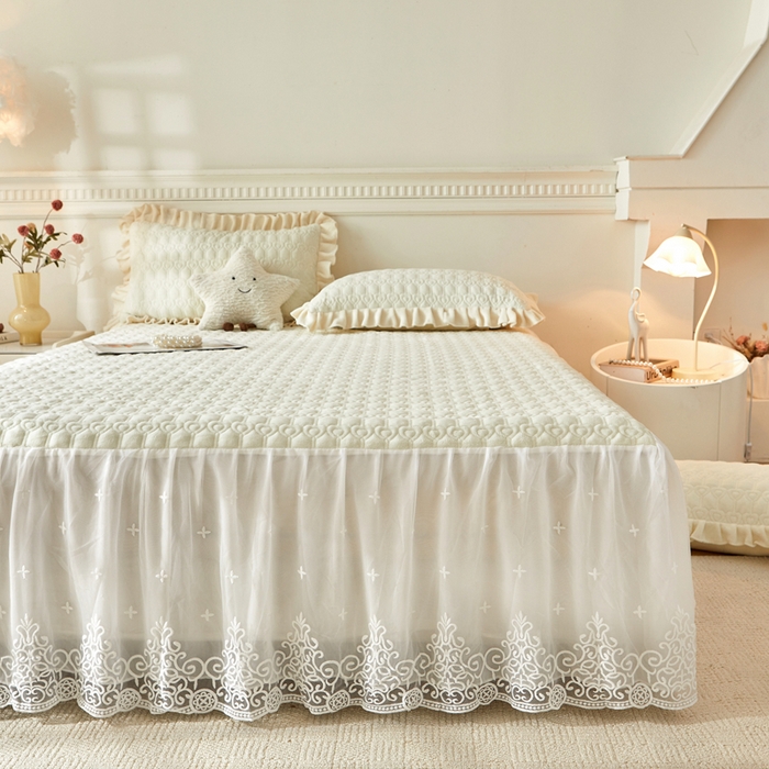 91家纺网 家纺一手货源 找家纺 （总）怡源梦 2025新款牛奶绒床裙四件套-甜心公主系列