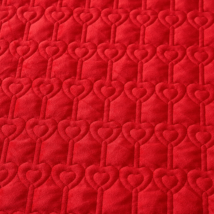 91家纺网 家纺一手货源 找家纺 怡源梦 2025新款牛奶绒床裙四件套-甜心公主系列 大红色