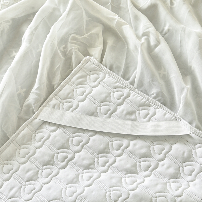 91家纺网 家纺一手货源 找家纺 怡源梦 2025新款牛奶绒床裙四件套-甜心公主系列 灰色