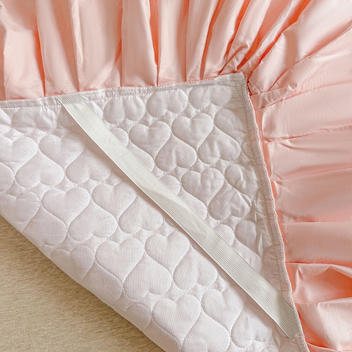 91家纺网 家纺一手货源 找家纺 罗艺轩 2025新款全棉纯棉蕾丝刺绣琉璃单床裙床裙单件（1.5m控价135起、1.8m控价140起、1.8*2.2m控价145起、2.0m控价150起） 琉璃-粉