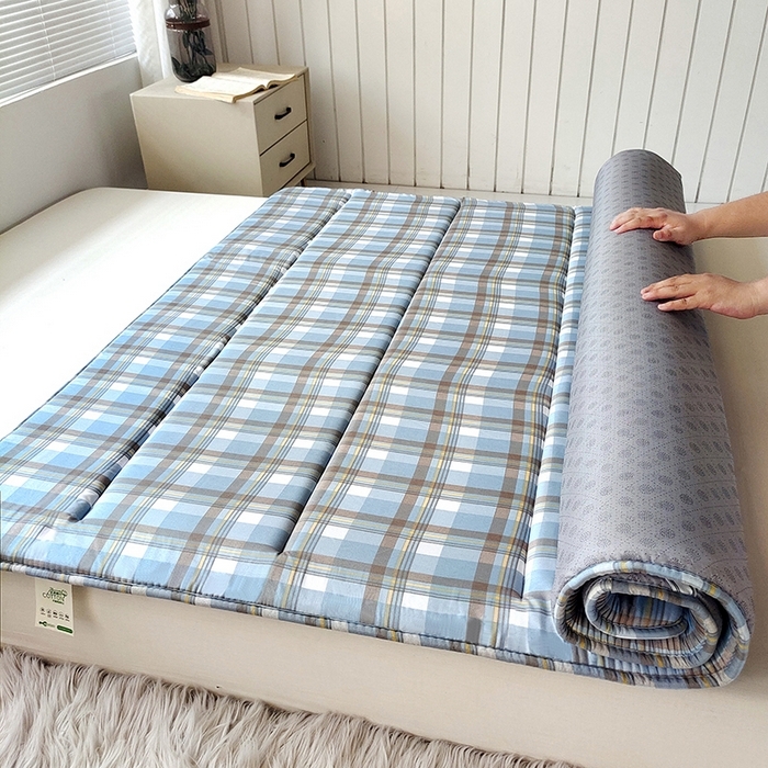 91家纺网 家纺一手货源 找家纺 玉清坊 2025新款水洗棉新疆棉花床垫 蝴蝶-蓝